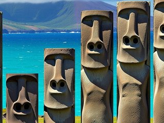 Easter Island Moai Statues preset example