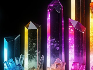 Rainbow Crystal Formations preset example