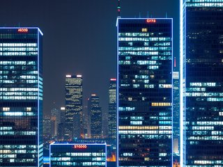 Skyscrapers (Night) preset example
